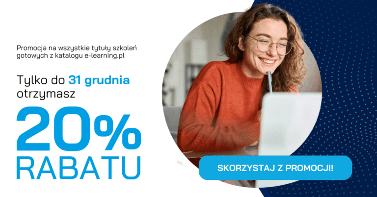 20% rabatu na wszystkie tytuły szkoleń gotowych